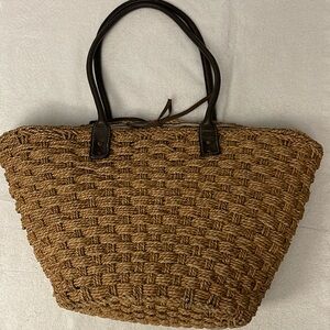 JCrew woven over the shoulder lined tote